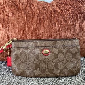 Coach Wristlet Signature Coach Canvas